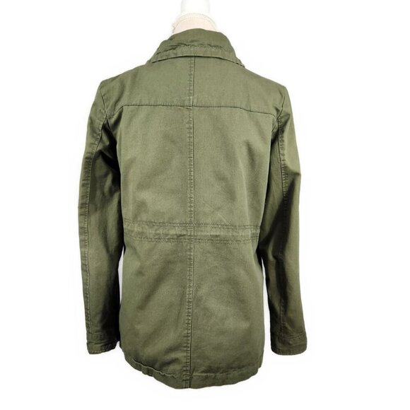 Utility Field Jacket Olive Green Women's M Zip Up Miss London Cinch Waist Army - Picture 3 of 8